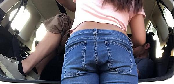  Piss Stop - Urgent Outdoor Roadside Pee and Cock Sucking by Asian Girl Tina in Blue Jeans